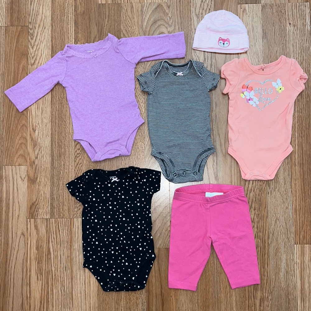 3 month old baby girls bundle 6 pieces